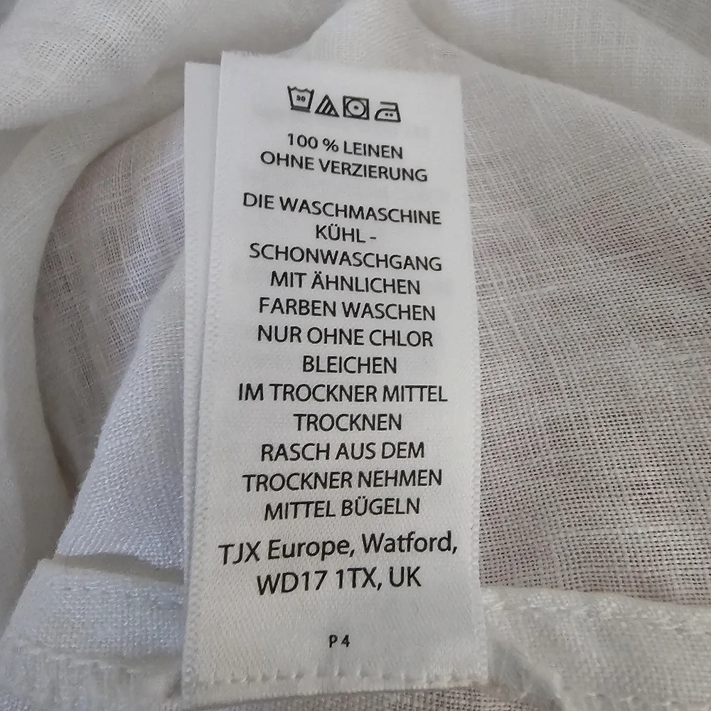 Marisa Christina White Linen Tunic Top Embroidered Size L - Picture 7 of 7